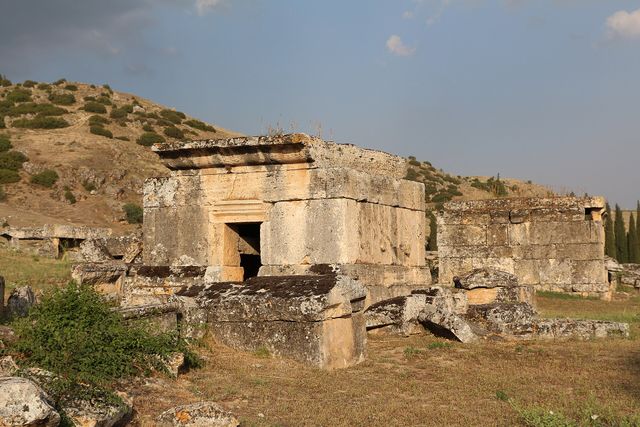 Ancient tombs in the necropolis of Hierapolis, Pamukkale