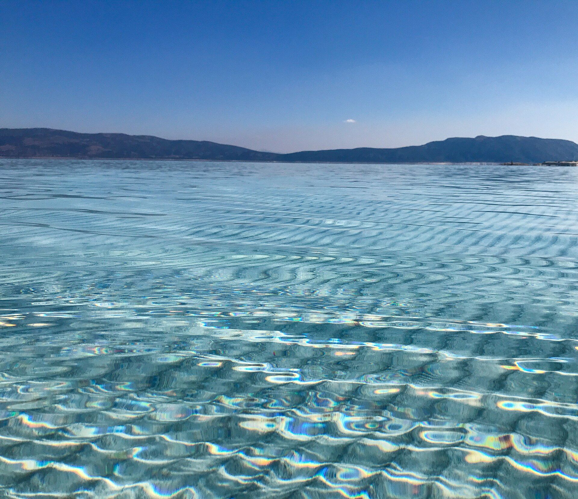 The white mineral shore and turquoise water of Lake Salda