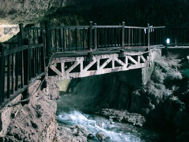 Walkway through Kaklık Cave near Denizli