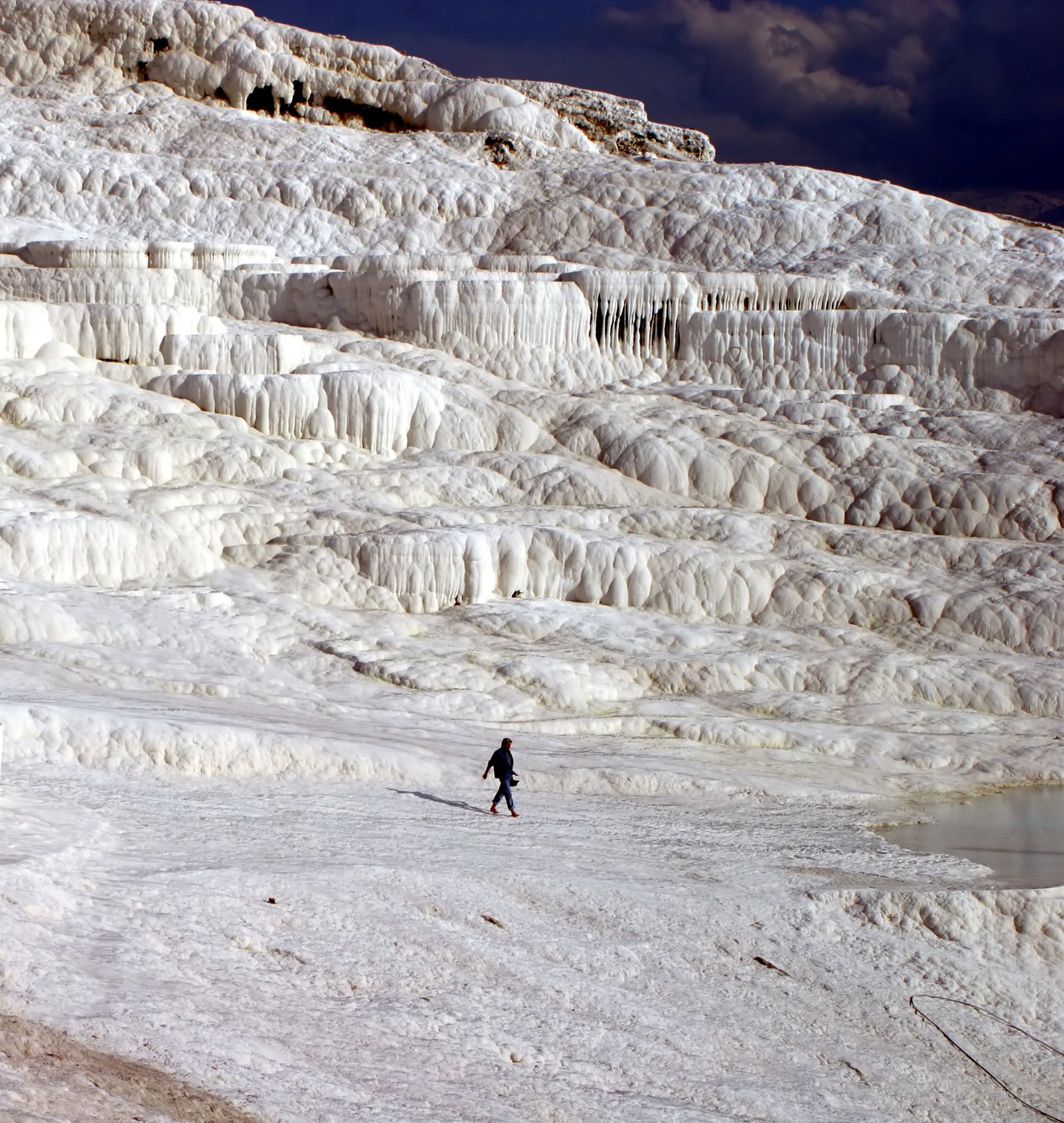 Thermal springs above Pamukkale below the ruins of Hierapolis