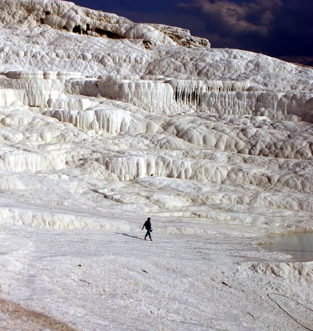 Thermal springs above Pamukkale below the ruins of Hierapolis