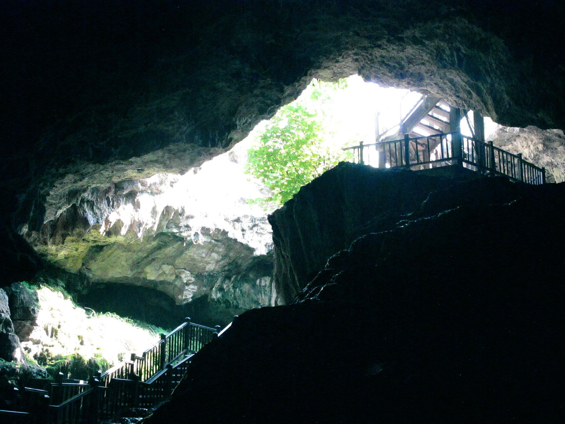 Looking out from inside Kaklık Cave near Pamukkale