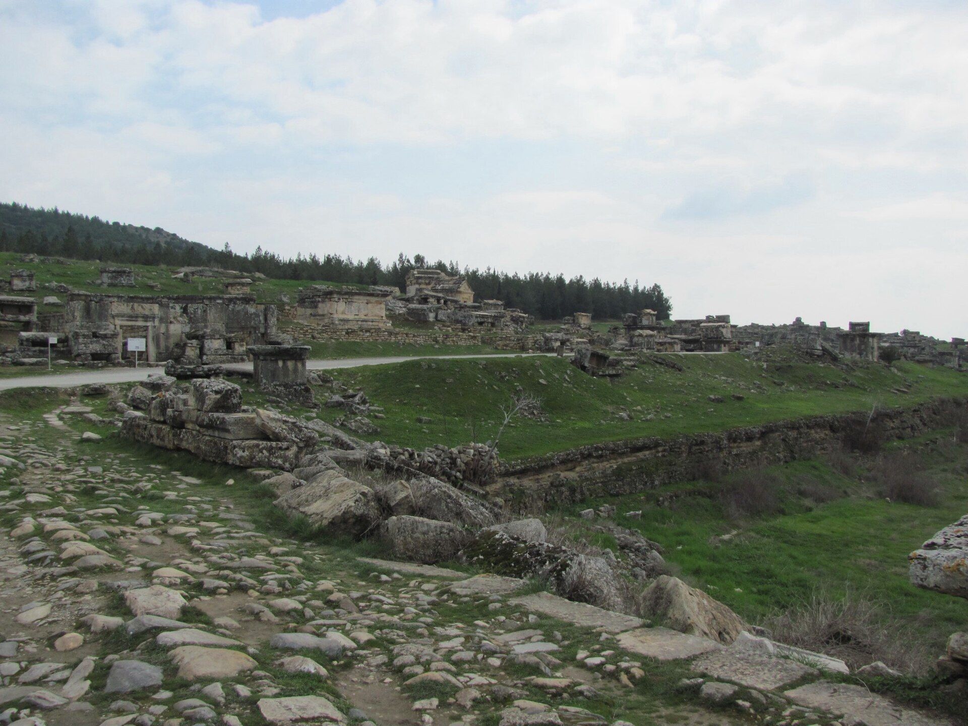 Ancient stonework among the ruins of Hierapolis, Pamukkale