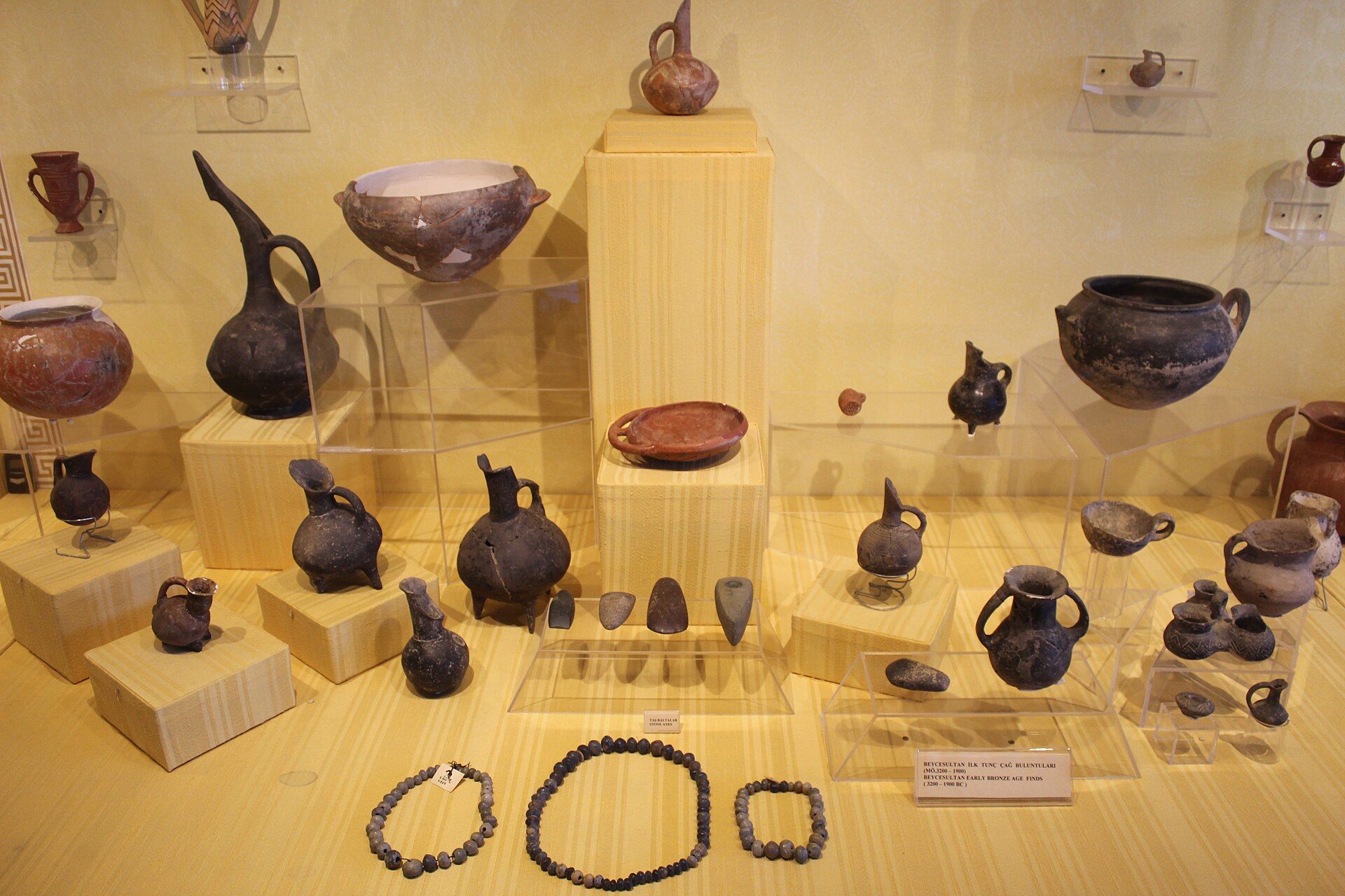 Carved marble artefacts in the Hierapolis museum, Pamukkale