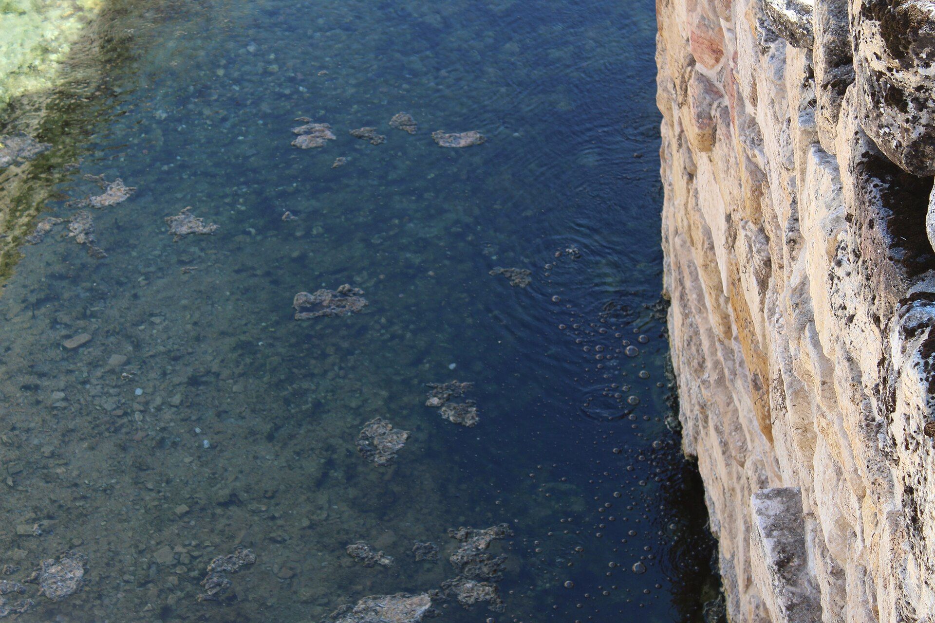 Stone remains of the Ploutonion at Hierapolis, Pamukkale