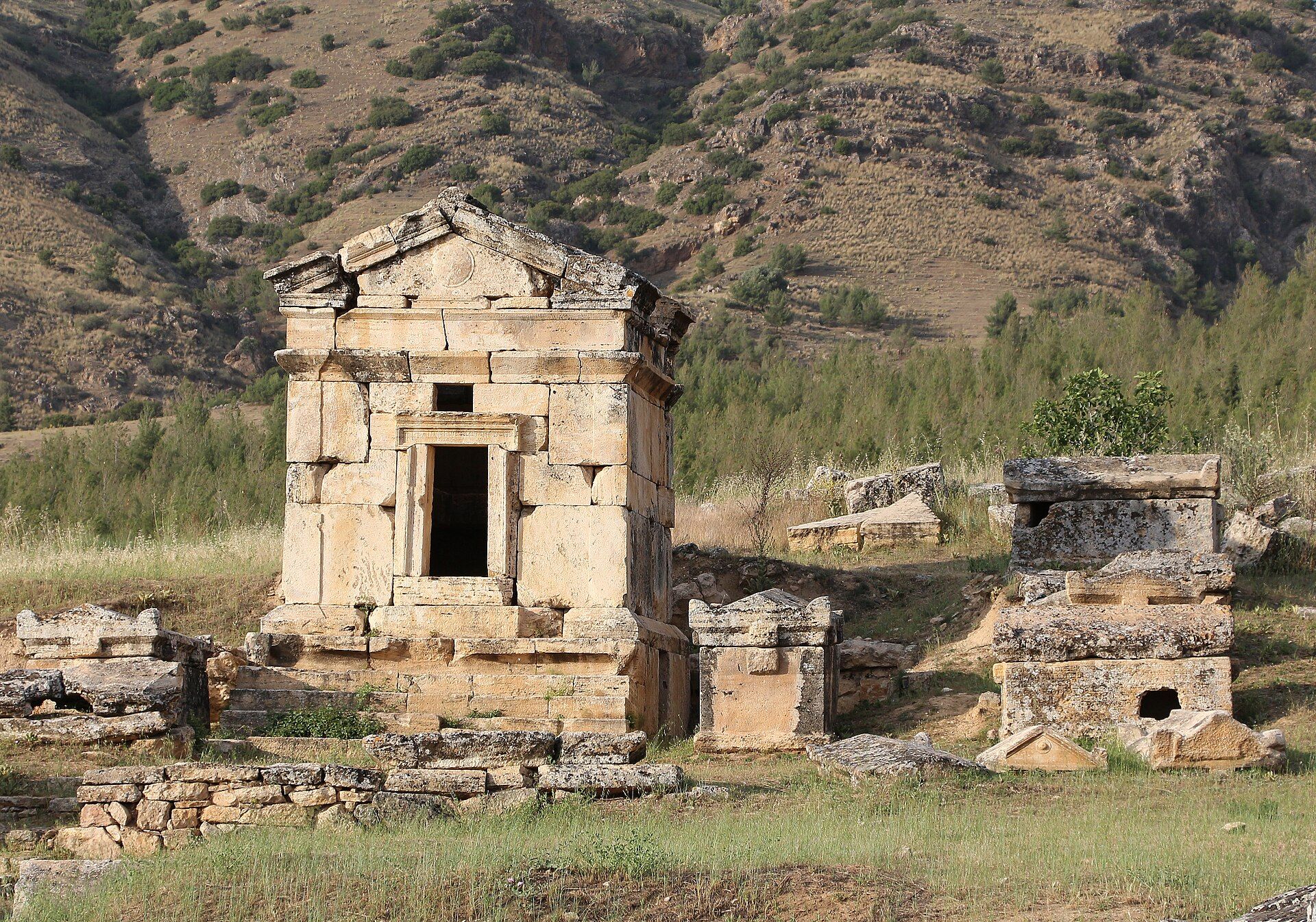 Rows of ancient graves in the Hierapolis necropolis