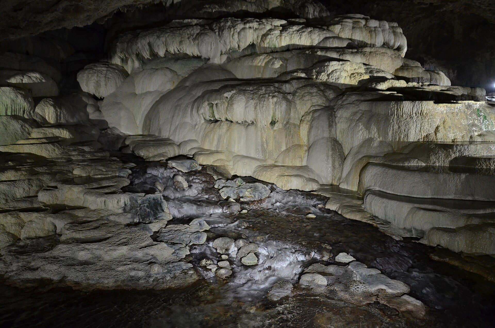The interior of Kaklık Cave, the 'underground Pamukkale'
