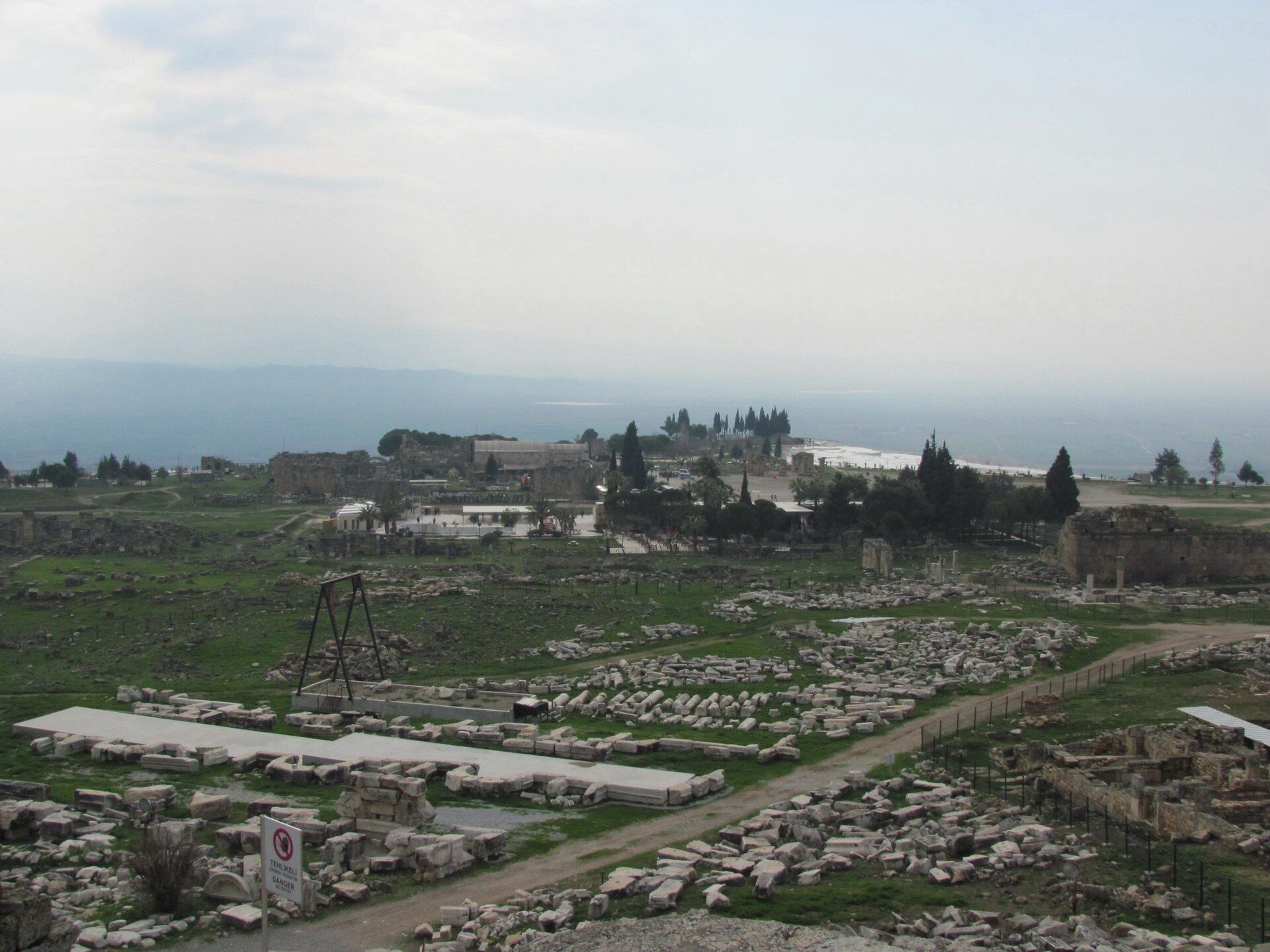 Columns and ruins of the ancient spa city of Hierapolis, Pamukkale