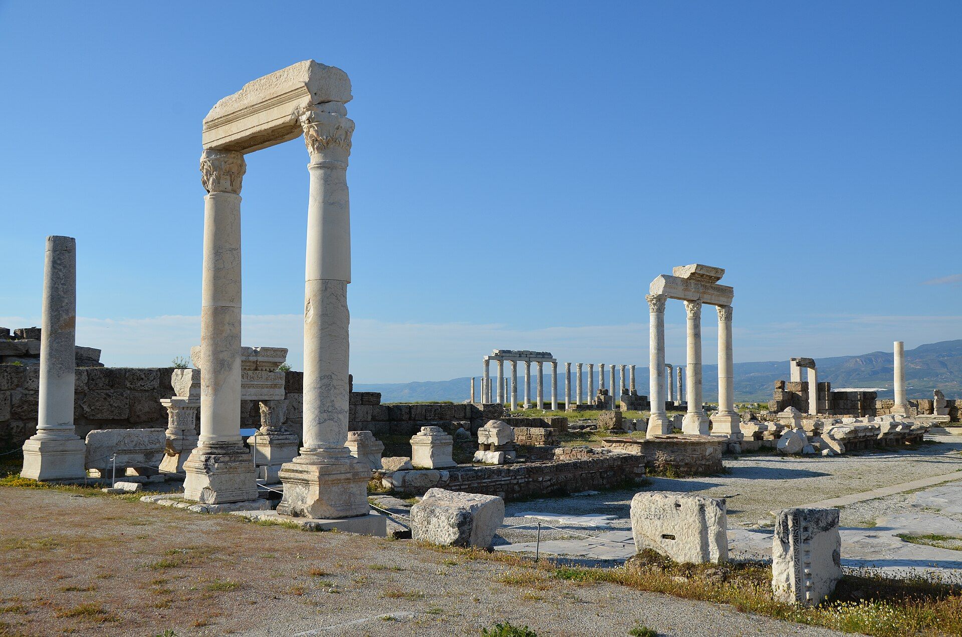 Excavated Roman remains at Laodicea on the Lycus, near Pamukkale