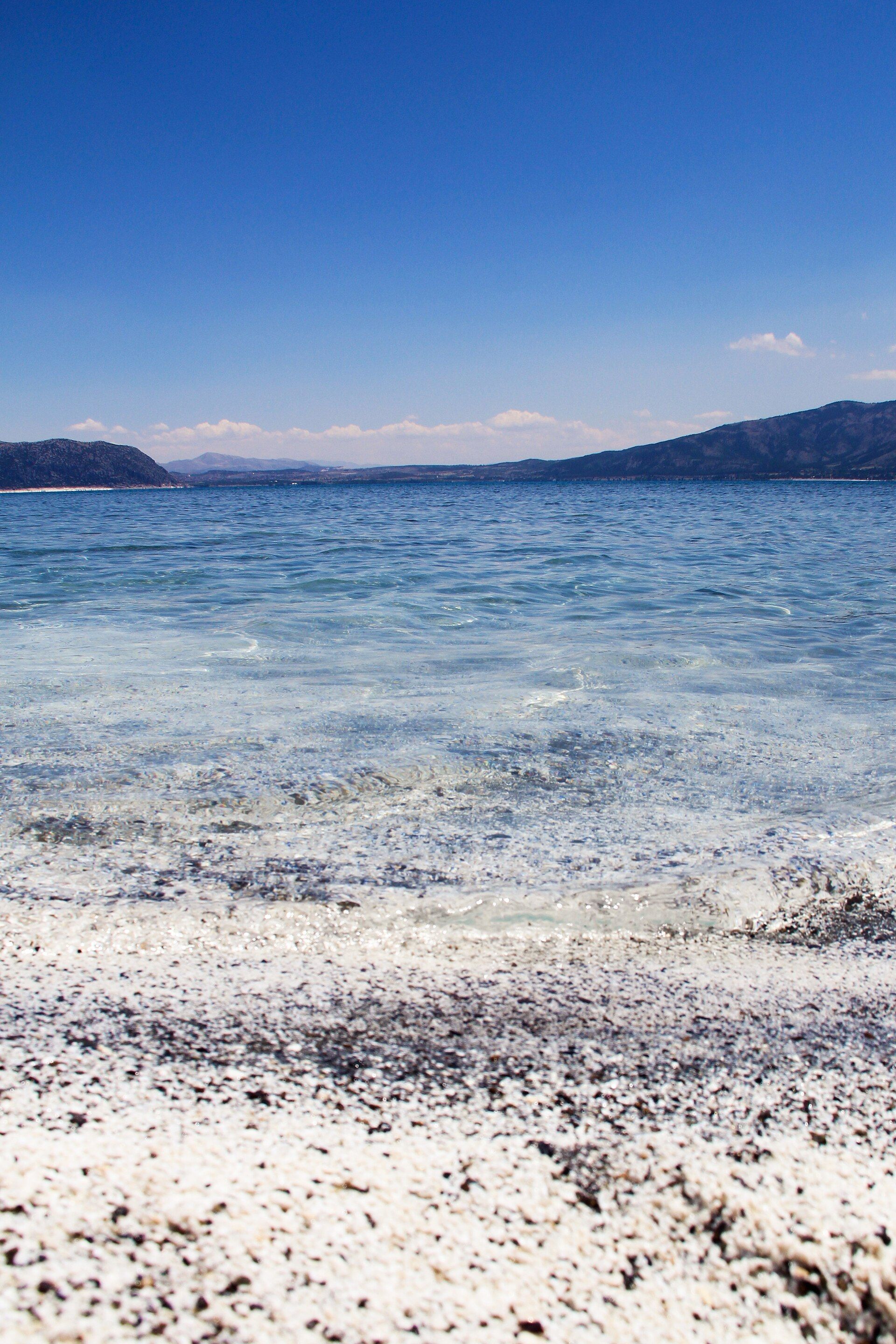 White mineral beaches at Lake Salda Nature Park