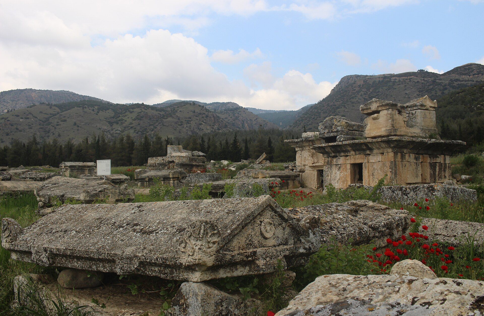 The sprawling ancient necropolis of Hierapolis above Pamukkale