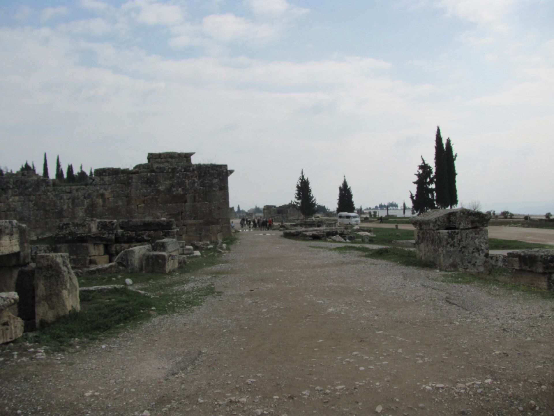 A colonnaded street in ancient Hierapolis, Pamukkale