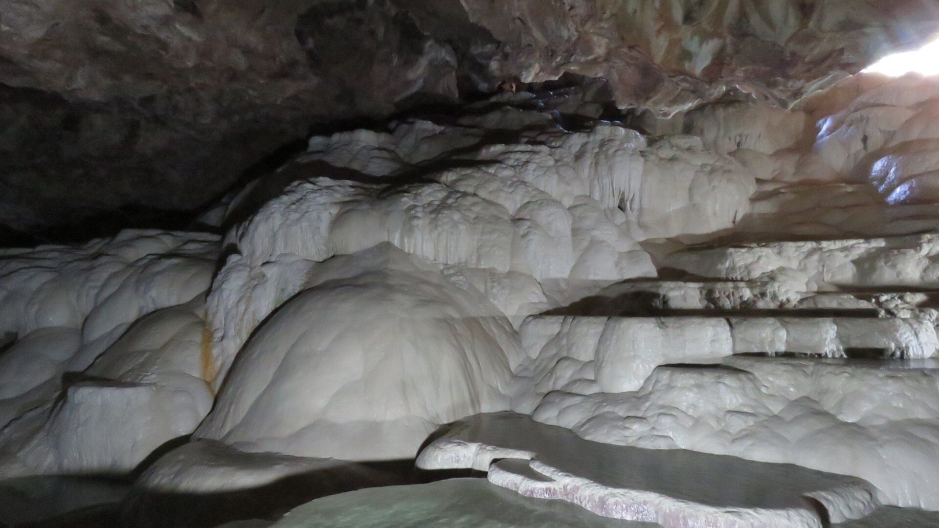 Mineral terraces within Kaklık Cave near Denizli